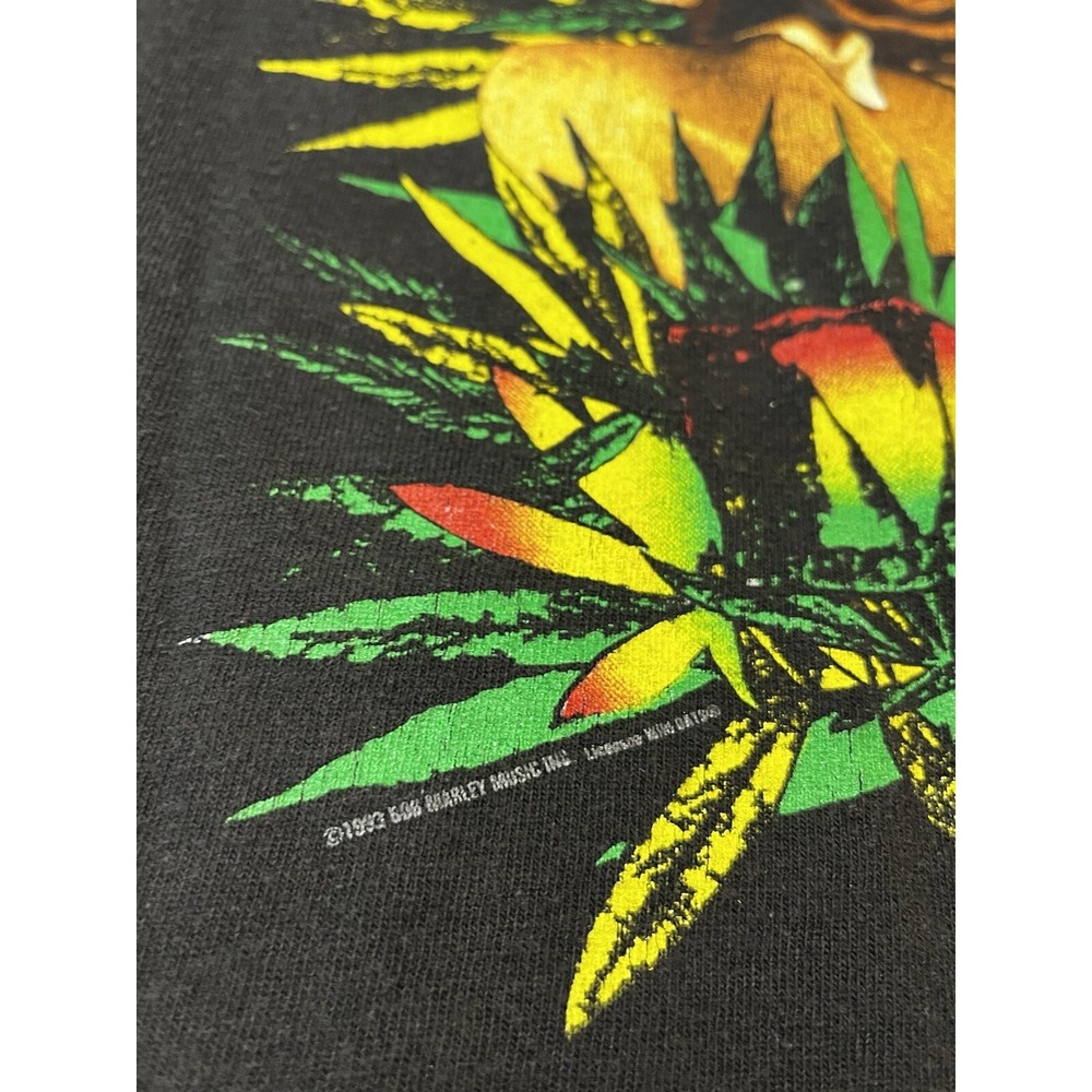 Vintage Bob Marley 1993 Herb Rap T-shirt Size XL Single Stitch Wild Oats Tag - Picture 4 of 10